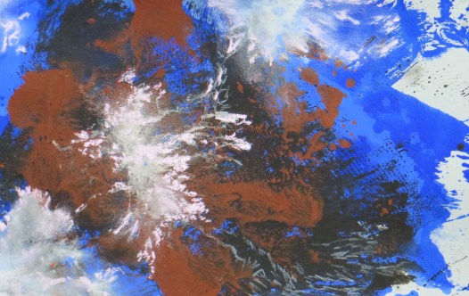 Powder pigment. acrylic paint, and pastel on paper 5.75" x 8.75"