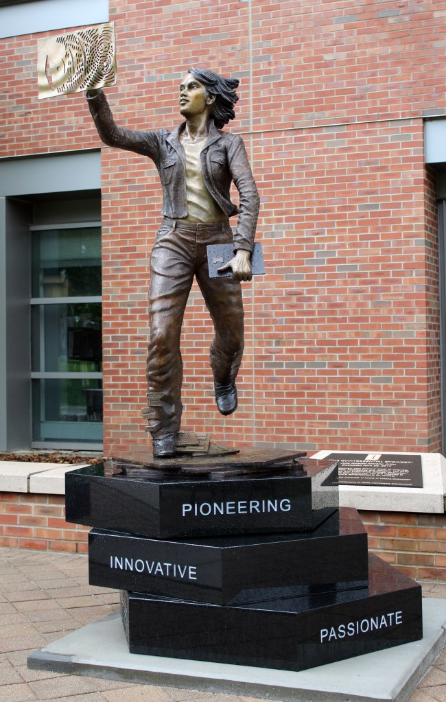 The Quintessential Engineer, a bronze sculpture by artist Julie Rotblatt-Amrany for the University of Illinois, Urbana