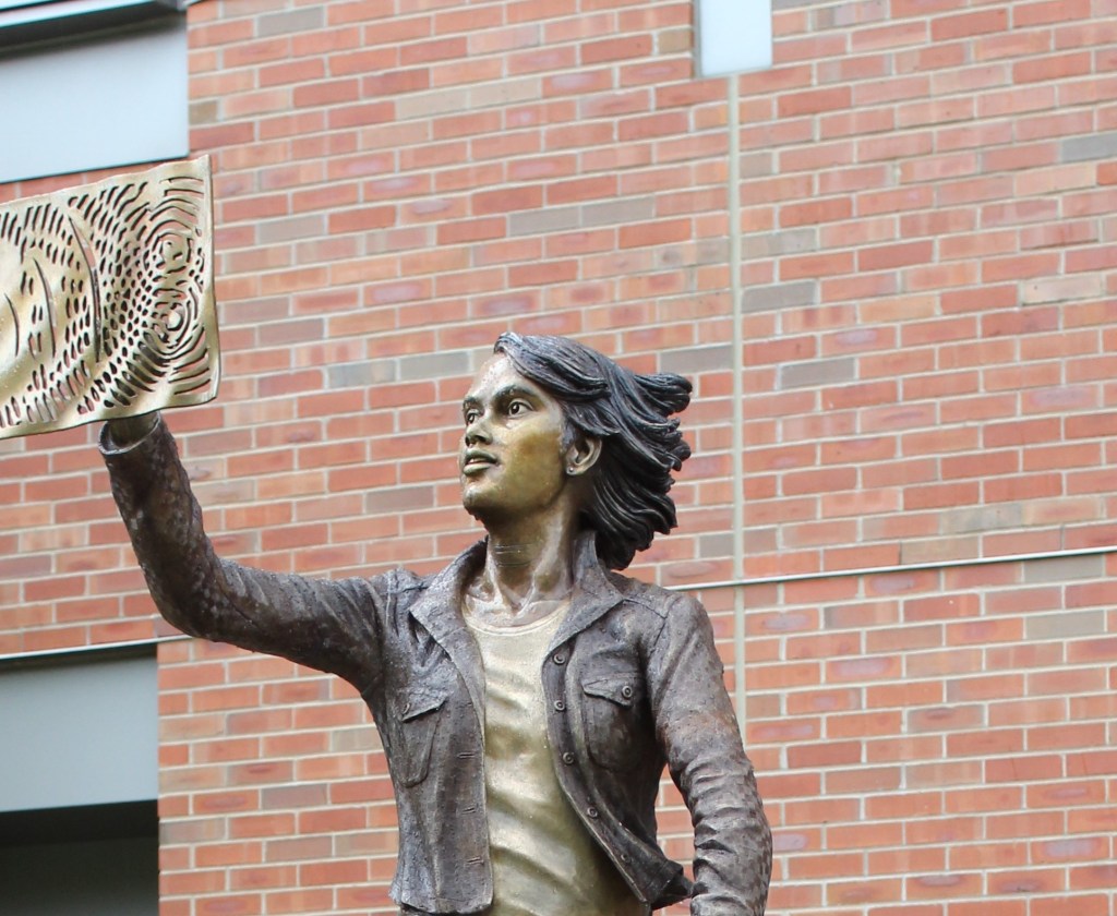 The Quintessential Engineer, a bronze sculpture for the University of Illinois by artist Julie Rotblatt-Amrany