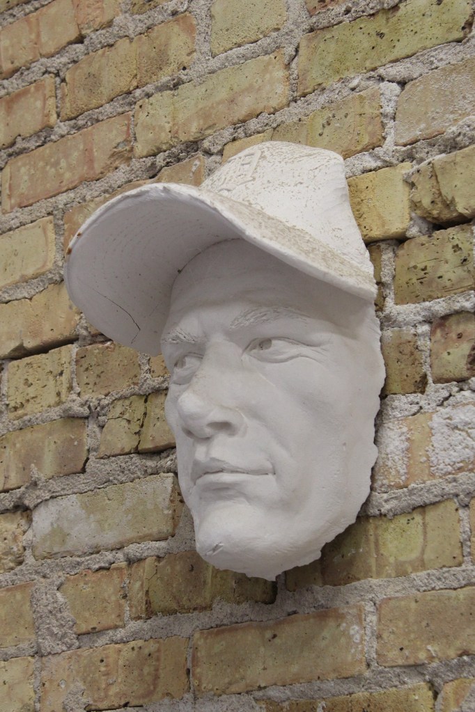 Plaster cast sculpture of Charlie Gehringer Detroit Tigers Hall of Fame by artist Julie Rotblatt-Amrany