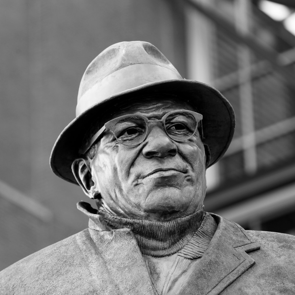 Vince Lombardi bronze sculpture by artist Julie Rotblatt-Amrany for Greenbay Packers