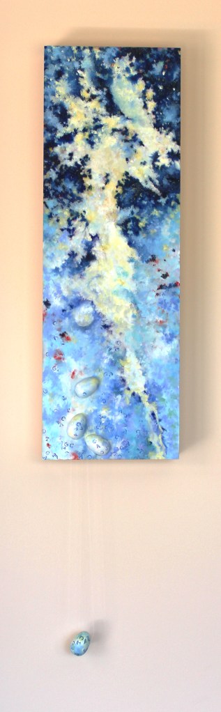 Code Decoded, a multi-media painting by artist Julie Rotblatt-Amrany