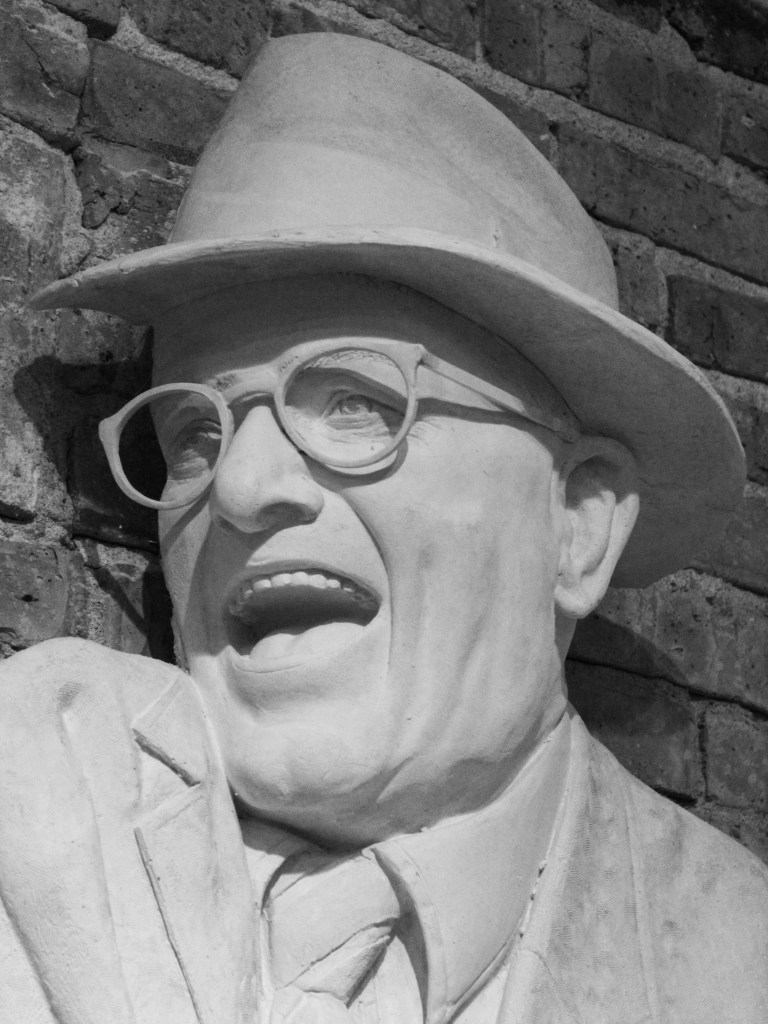 Plaster relief tribute sculpture of George Halas by Julie Rotblatt-Amrany for the Chicago Bears, Soldier Field