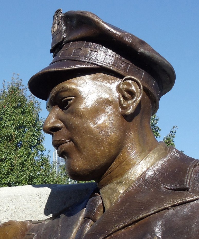 Bronze memorial sculpture by Julie Rotblatt-Amrany, Tribute to Injured Police Officers and their Families, Chicago