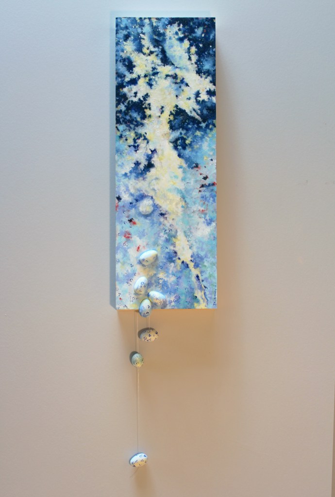 Code Decoded, a multi-media painting by Julie Rotblatt-Amrany