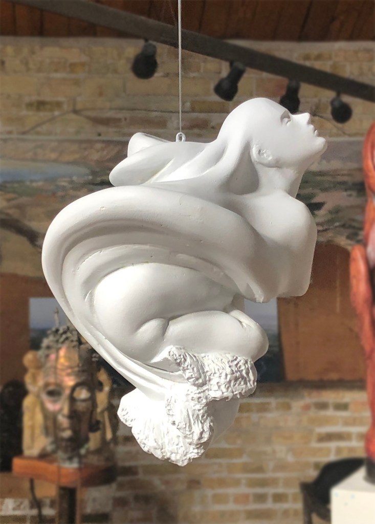 Emergence, a sculpture in plaster by Julie Rotblatt-Amrany
