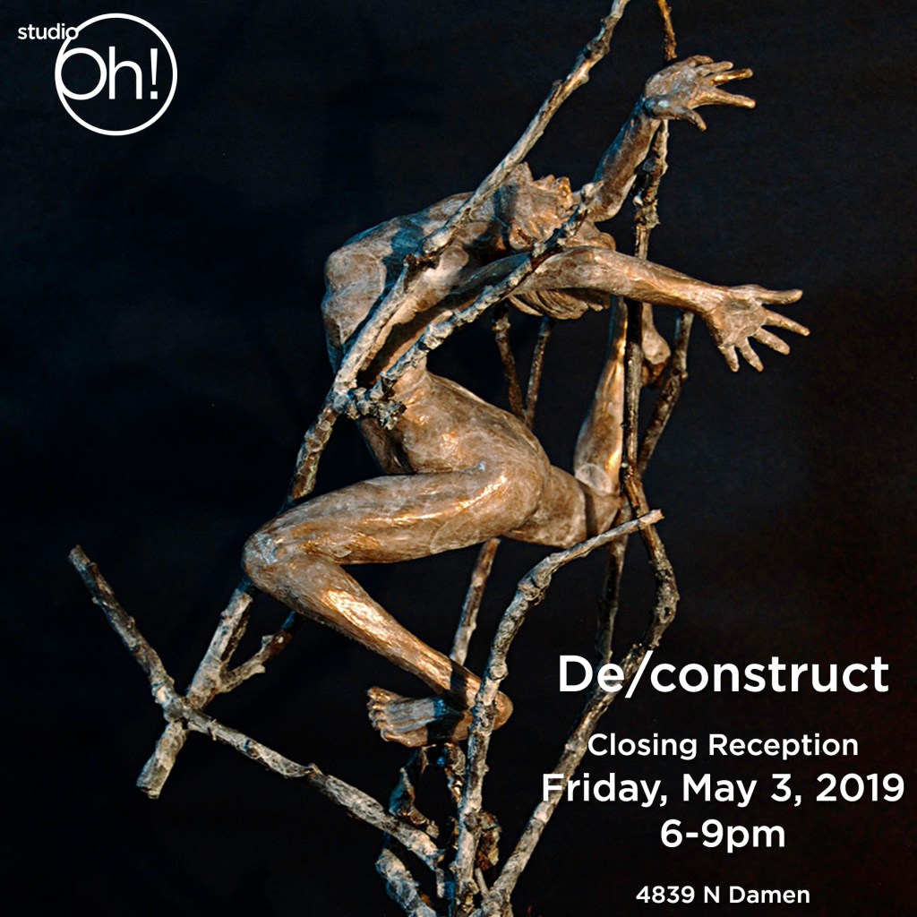 Julie Rotblatt-Amrany's bronze sculpture Entangled at Studio Oh! De/construct show