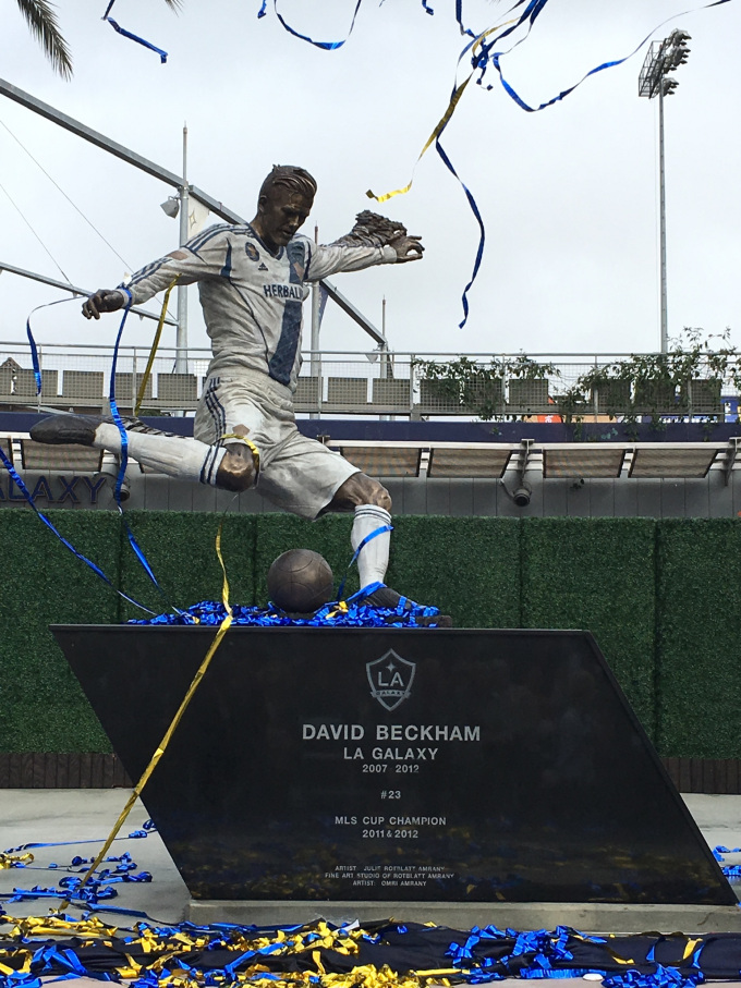 David Beckham sculpture at LA Galaxy StubHub Center