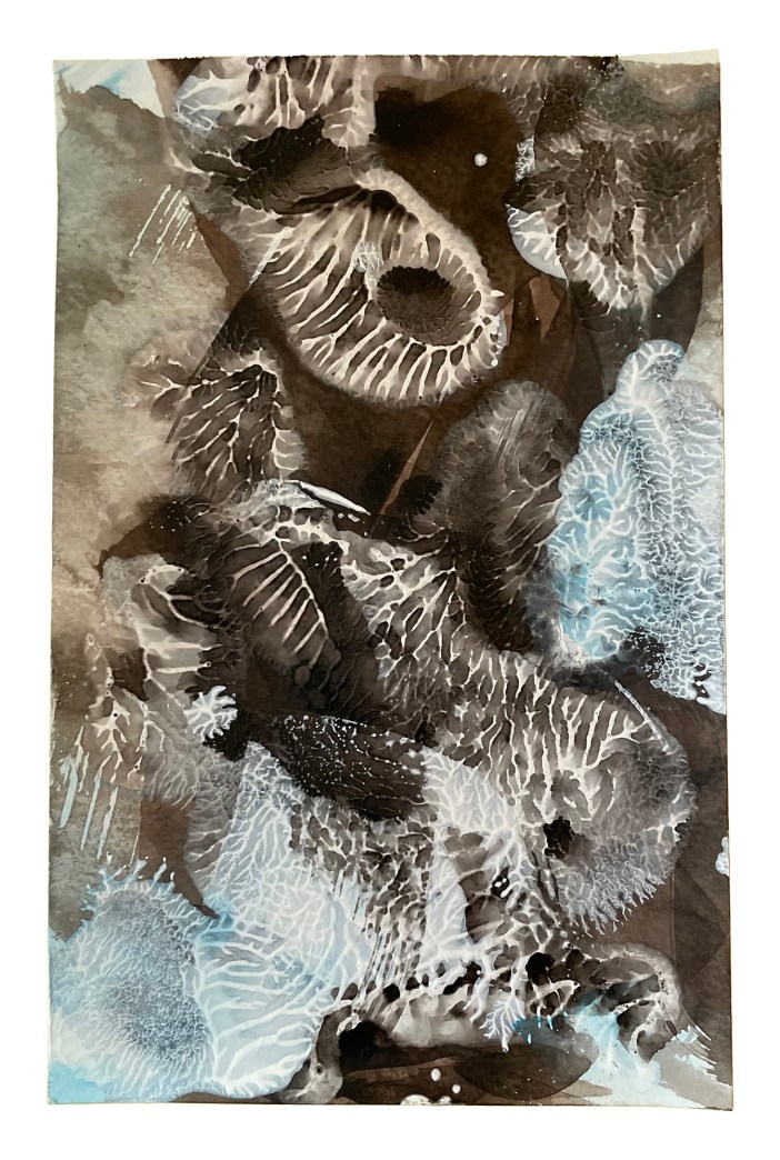 Safe Refuge, ink & gesso, 8.5" x 5.5"